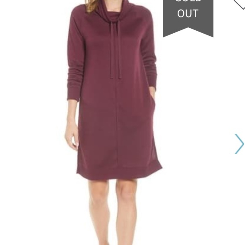NEW Caslon Burgundy Sweatshirt Dress Size Small